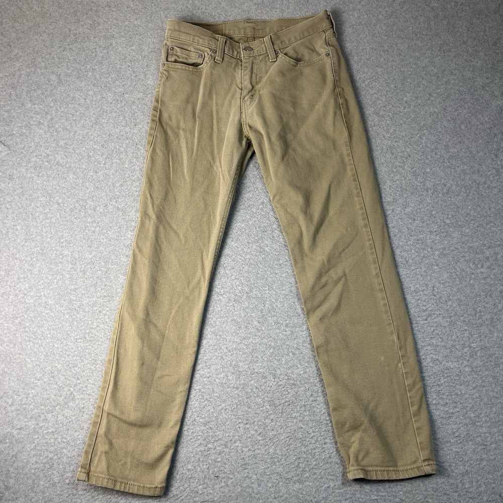 Levis Jeans Mens 29x30 (Fit 29x29) Beige 511 Slim Fit Cotton Blend Denim Light